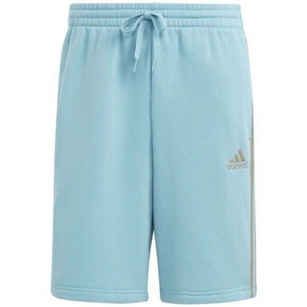 Adidas Men's 3-Stripes 10" Fleece Short Blue Active Drawstring Elastic Waist